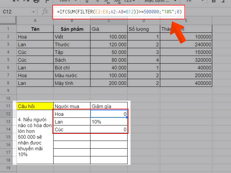 [Video] Cách sử dụng hàm FILTER trong Google Sheet lọc dữ liệu